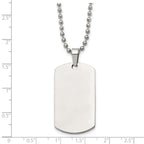 Rounded-Edge Dog Tag Necklace in Stainless Steel, 24 in.