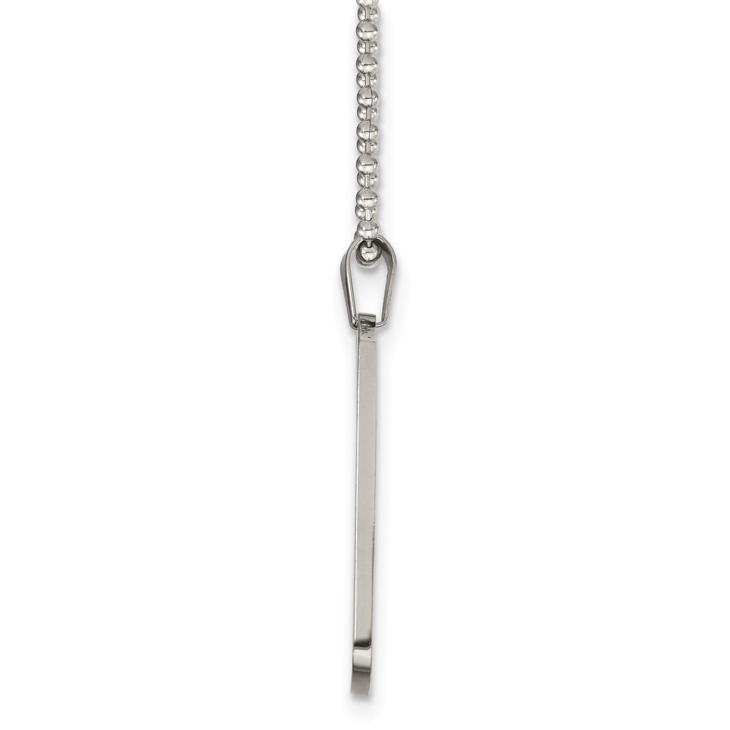 Rounded-Edge Dog Tag Necklace in Stainless Steel, 24 in.
