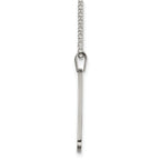 Rounded-Edge Dog Tag Necklace in Stainless Steel, 24 in.