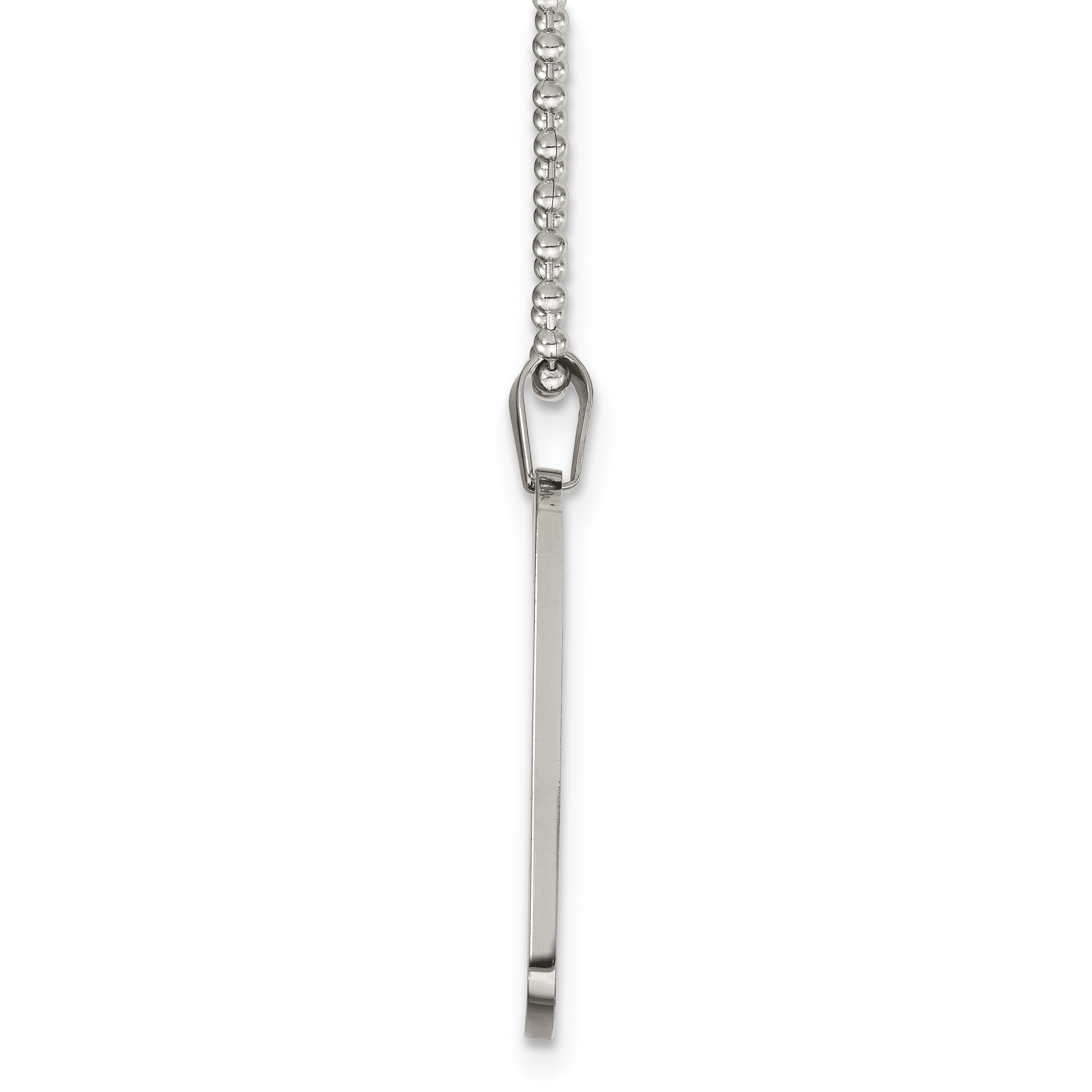 Rounded-Edge Dog Tag Necklace in Stainless Steel, 24 in.