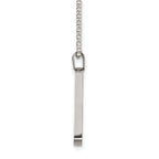 Rounded Edge Dog Tag Necklace in Stainless Steel, 24"