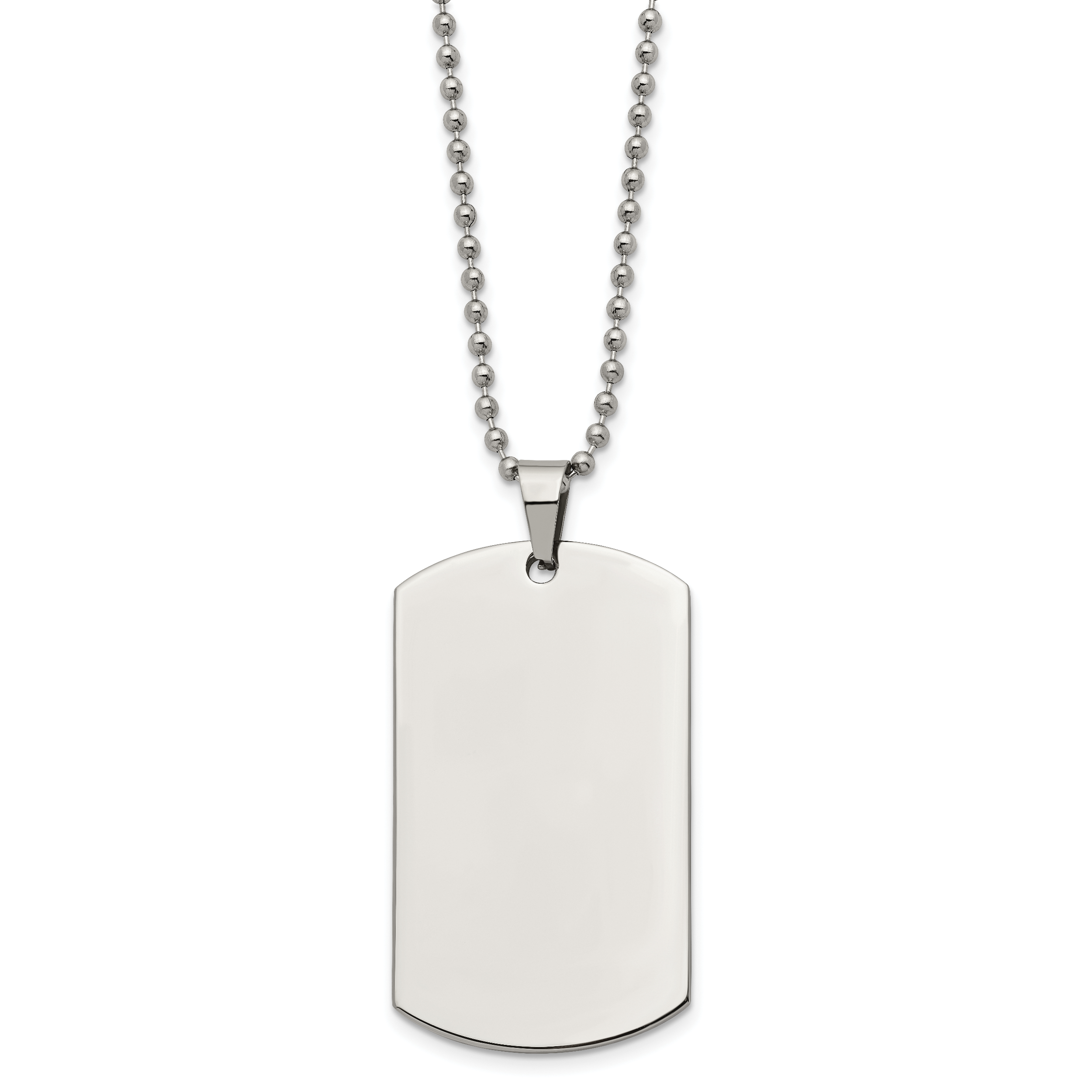 Rounded-Edge Dog Tag Necklace in Stainless Steel Secondary image