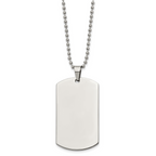 Rounded-Edge Dog Tag Necklace in Stainless Steel