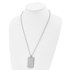 Rounded-Edge Dog Tag Necklace in Stainless Steel