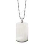 Rounded-Edge Dog Tag Necklace in Stainless Steel
