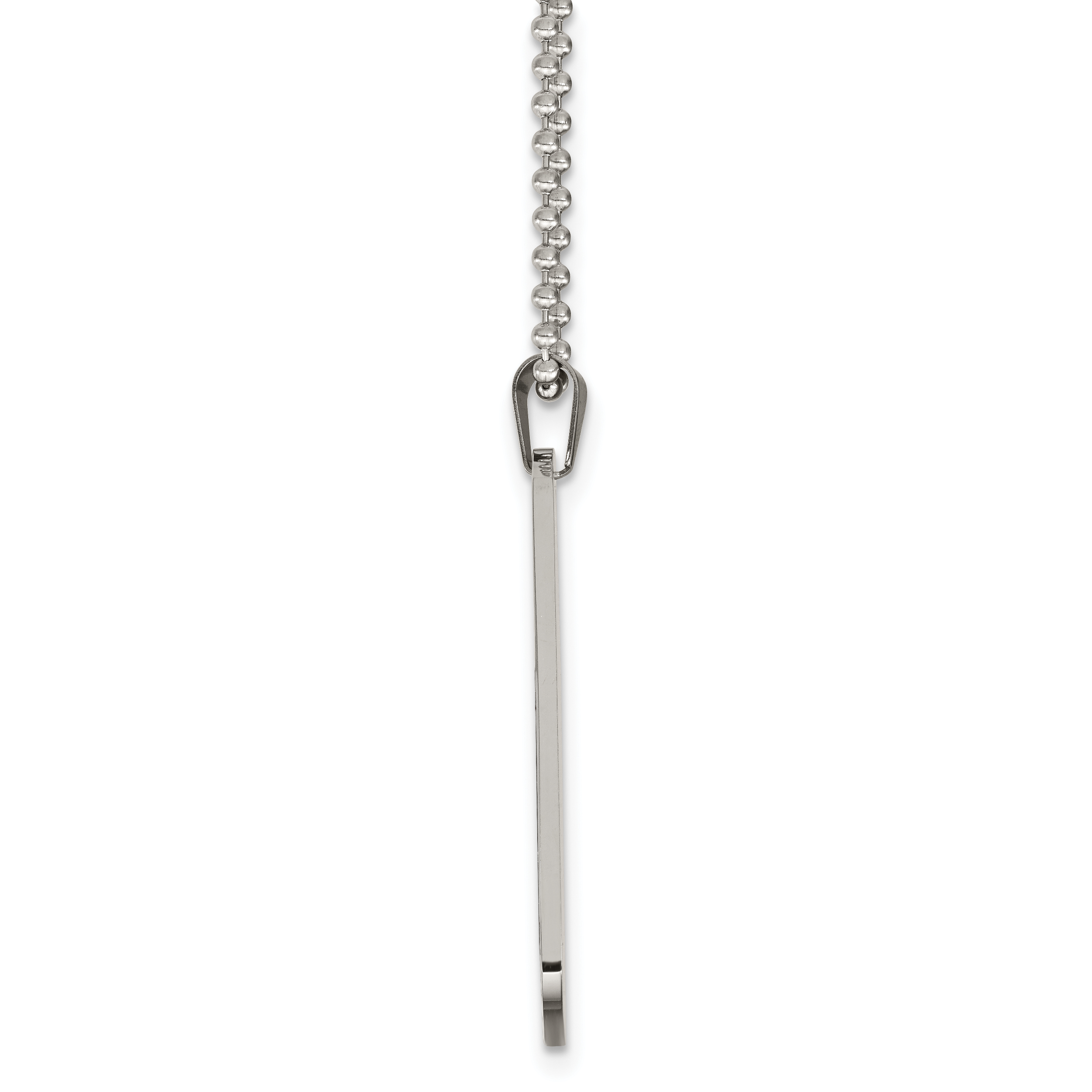 Rounded-Edge Dog Tag Necklace in Stainless Steel