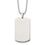 Chain Stainless Steel Brushed and Polished Rounded Edge 4mm Dog Tag on a 24in Ball Chain Necklace