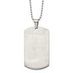 Chisel Stainless Steel Brushed and Polished Round Edge XLarge 2mm Dog Tag on a 24 inch Ball Chain Necklace