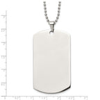 Chisel Stainless Steel Brushed and Polished Round Edge XLarge 2mm Dog Tag on a 24 inch Ball Chain Necklace
