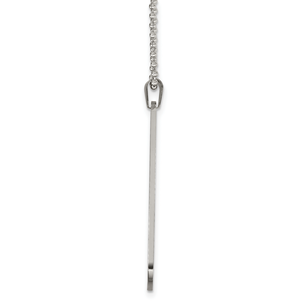 Chisel Stainless Steel Brushed and Polished Round Edge XLarge 2mm Dog Tag on a 24 inch Ball Chain Necklace