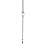 Chisel Stainless Steel Brushed and Polished Round Edge XLarge 2mm Dog Tag on a 24 inch Ball Chain Necklace
