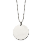 Reversible Round Dog Tag Necklace in Stainless Steel