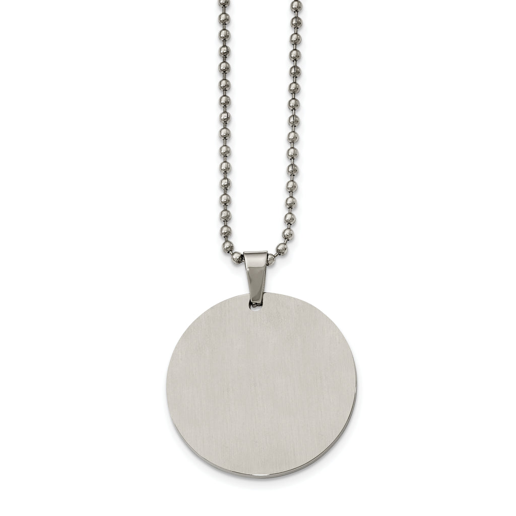 Reversible Round Dog Tag Necklace in Stainless Steel