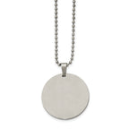 Reversible Round Dog Tag Necklace in Stainless Steel