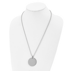 Reversible Round Dog Tag Necklace in Stainless Steel