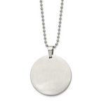 Reversible Round Dog Tag Necklace in Stainless Steel