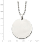 Reversible Round Dog Tag Necklace in Stainless Steel
