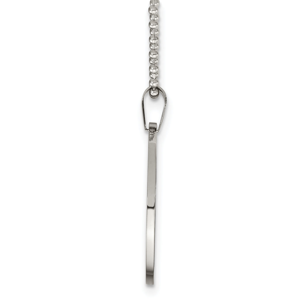 Reversible Round Dog Tag Necklace in Stainless Steel