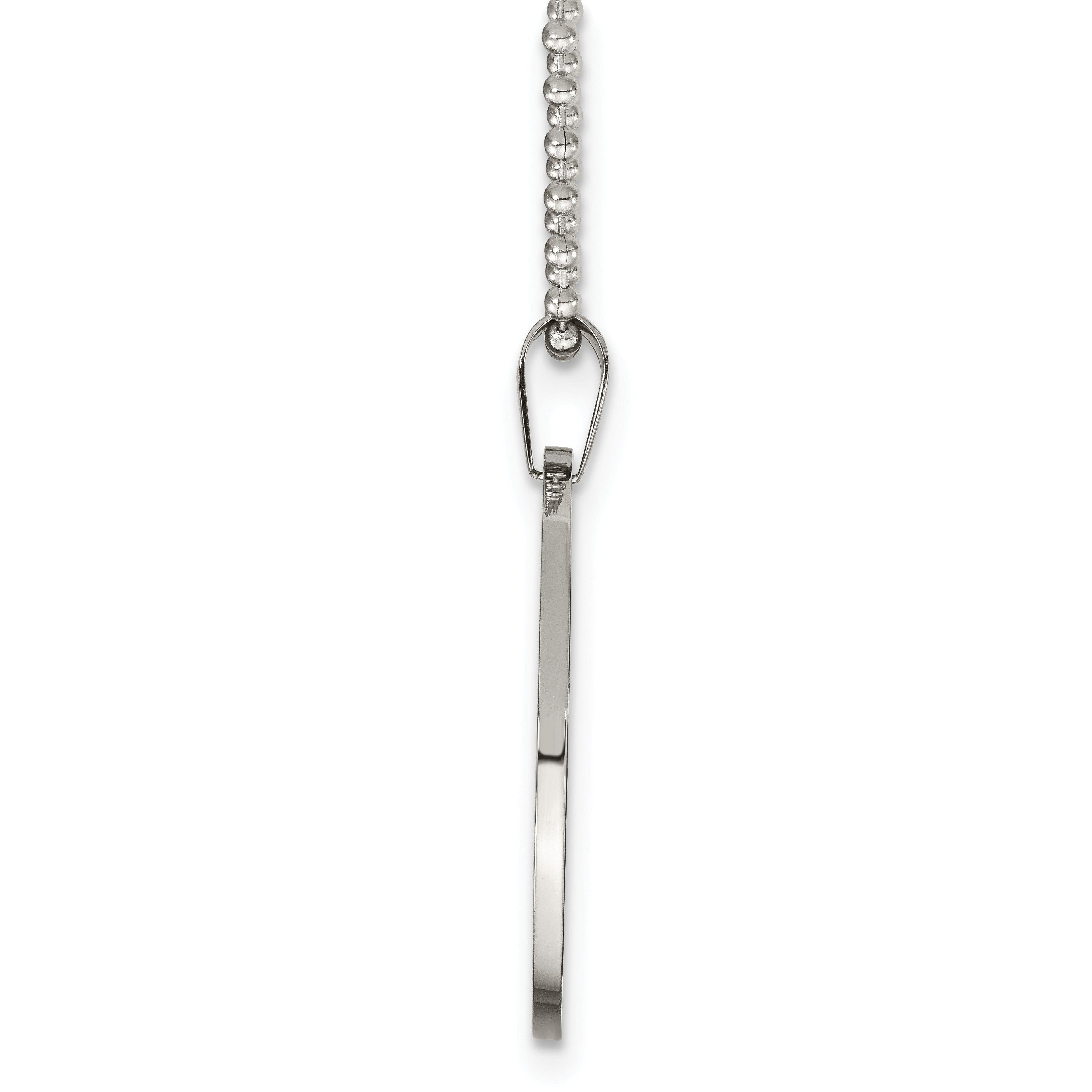 Reversible Round Dog Tag Necklace in Stainless Steel