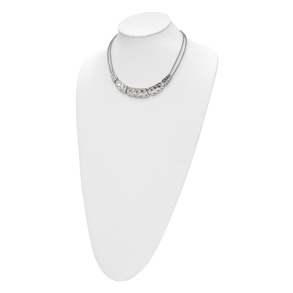 Polished & Textured Necklace in Stainless Steel