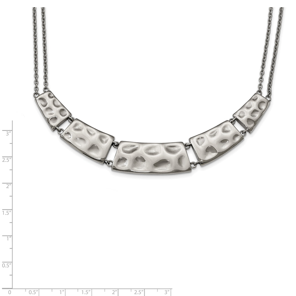 Polished & Textured Necklace in Stainless Steel