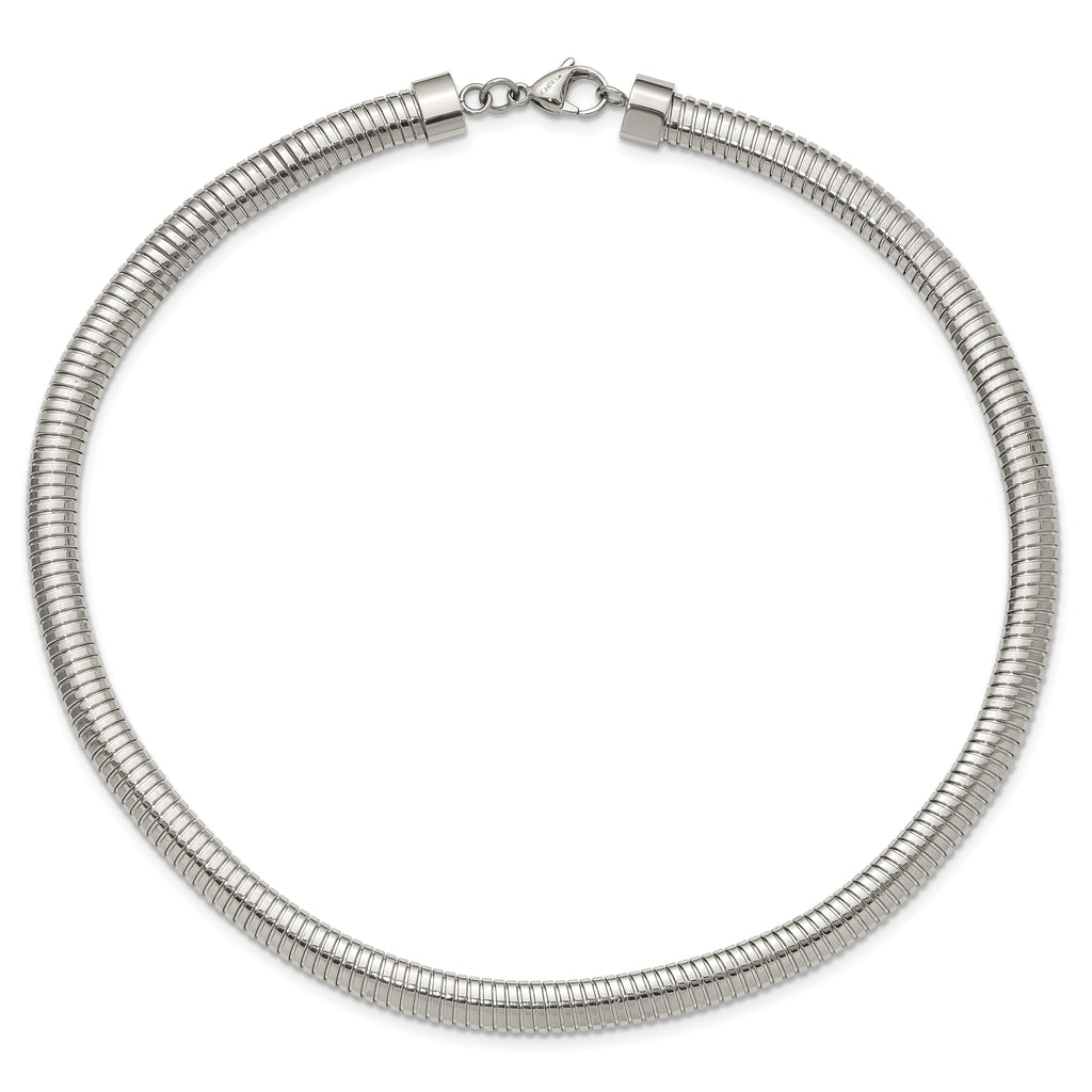 Polished Curb Chain Necklace in Stainless Steel, 8mm