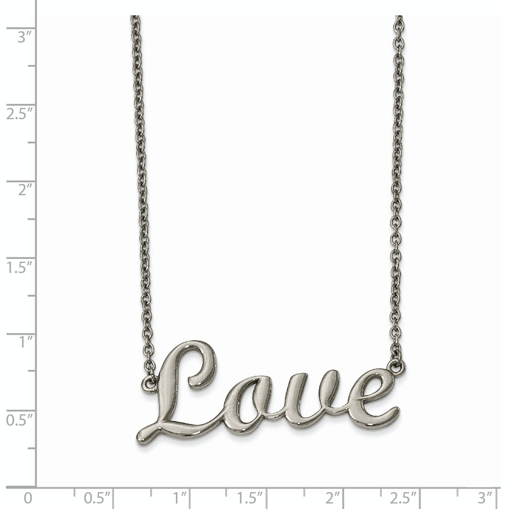 LOVE Pendant Necklace in Stainless Steel, 16 in.