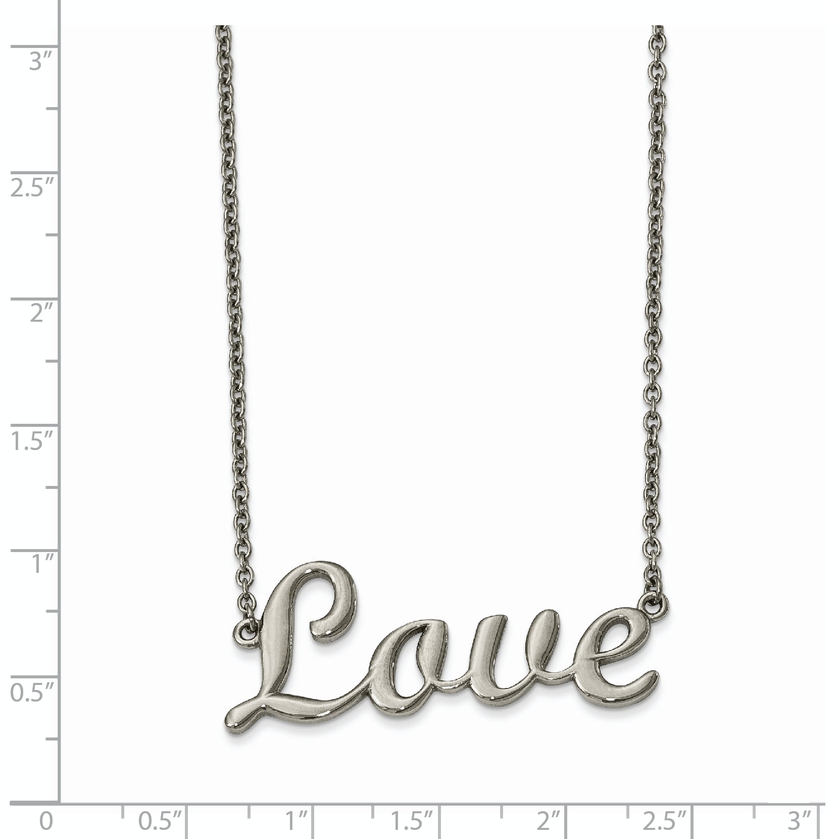 LOVE Pendant Necklace in Stainless Steel, 16 in.