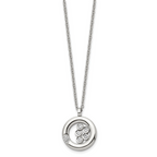 CZ Circle Necklace in Stainless Steel