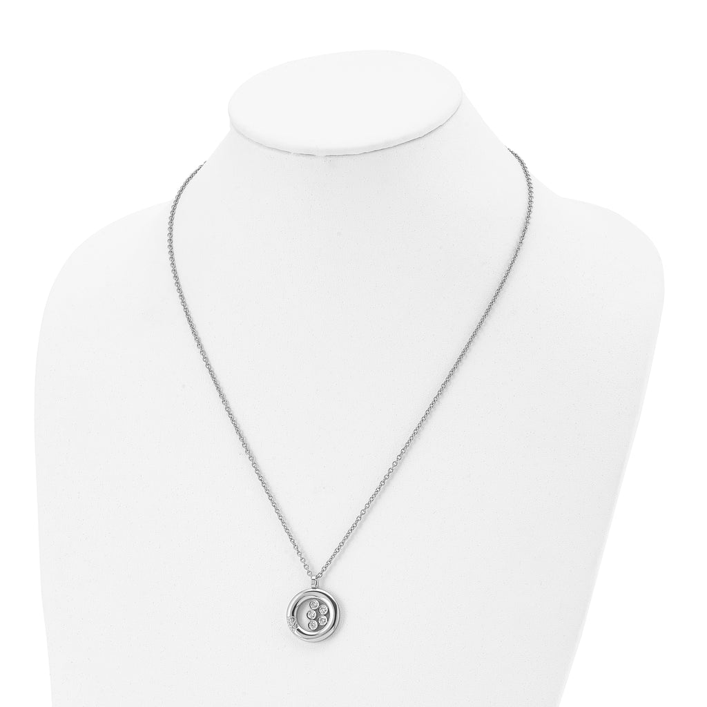CZ Circle Necklace in Stainless Steel