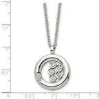 CZ Circle Necklace in Stainless Steel