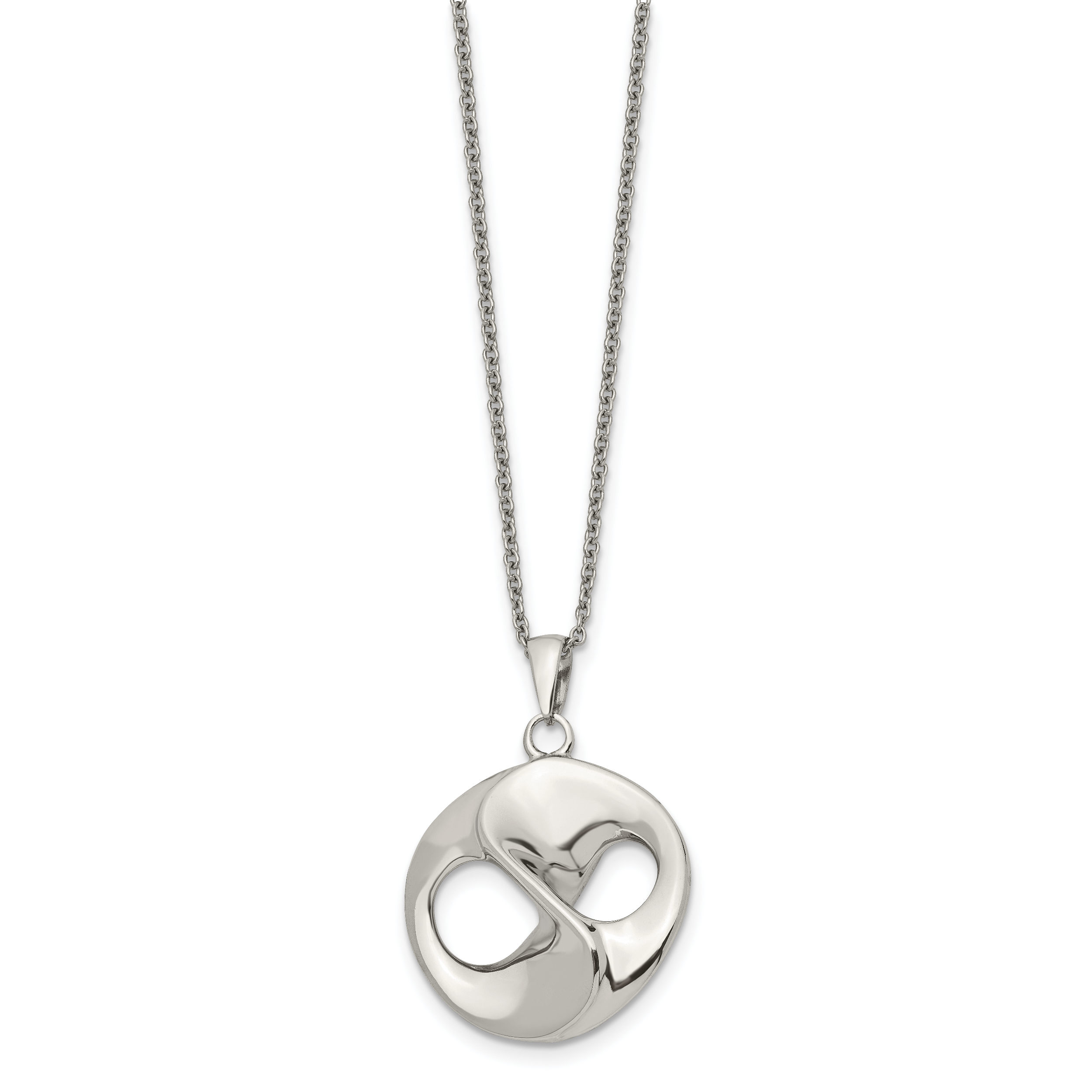 Polished Necklace Chain in Stainless Steel, 17in