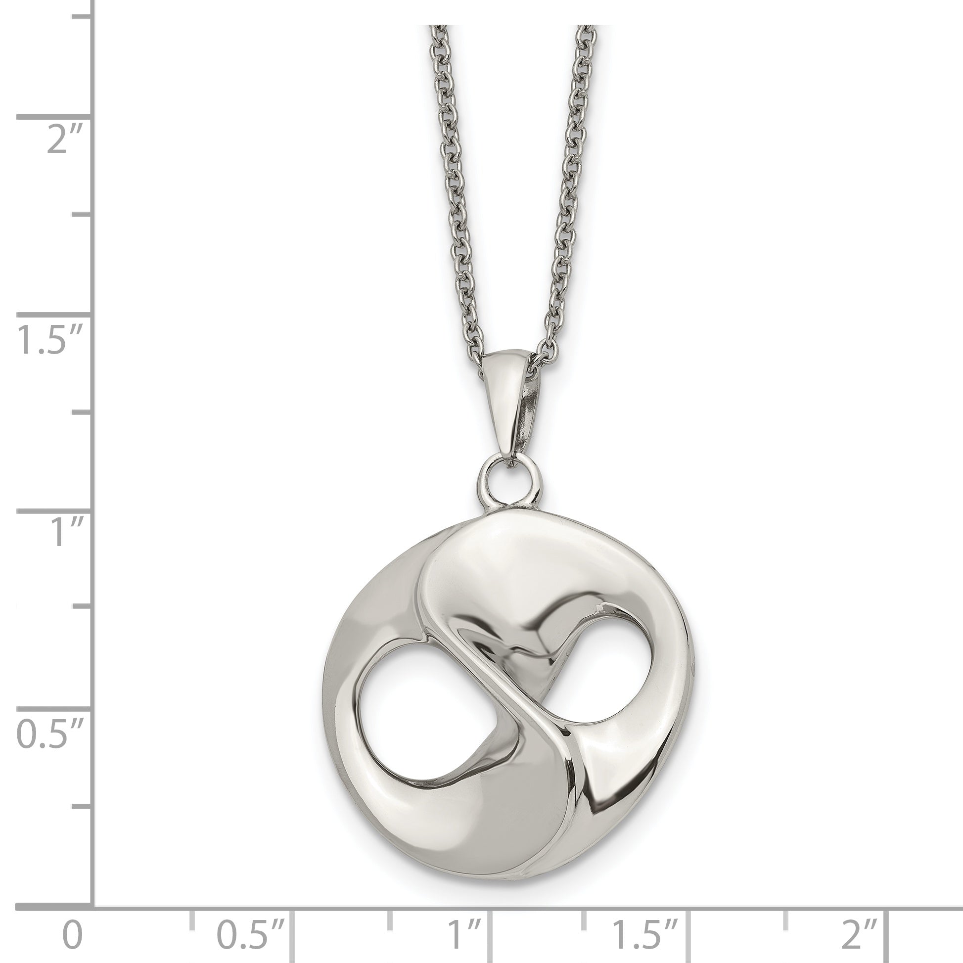 Polished Necklace Chain in Stainless Steel, 17in