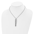 Polished & Textured Chain Dangle Necklace in Stainless Steel