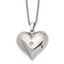 Stainless Steel Polished w/Crystal Heart 22in Necklace