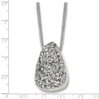 Druzy Agate Pendant Necklace in Stainless Steel