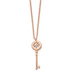 Rose-Tone Key Pendant Necklace in Stainless Steel