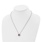 July Birthstone CZ Circle Pendant Necklace in Stainless Steel