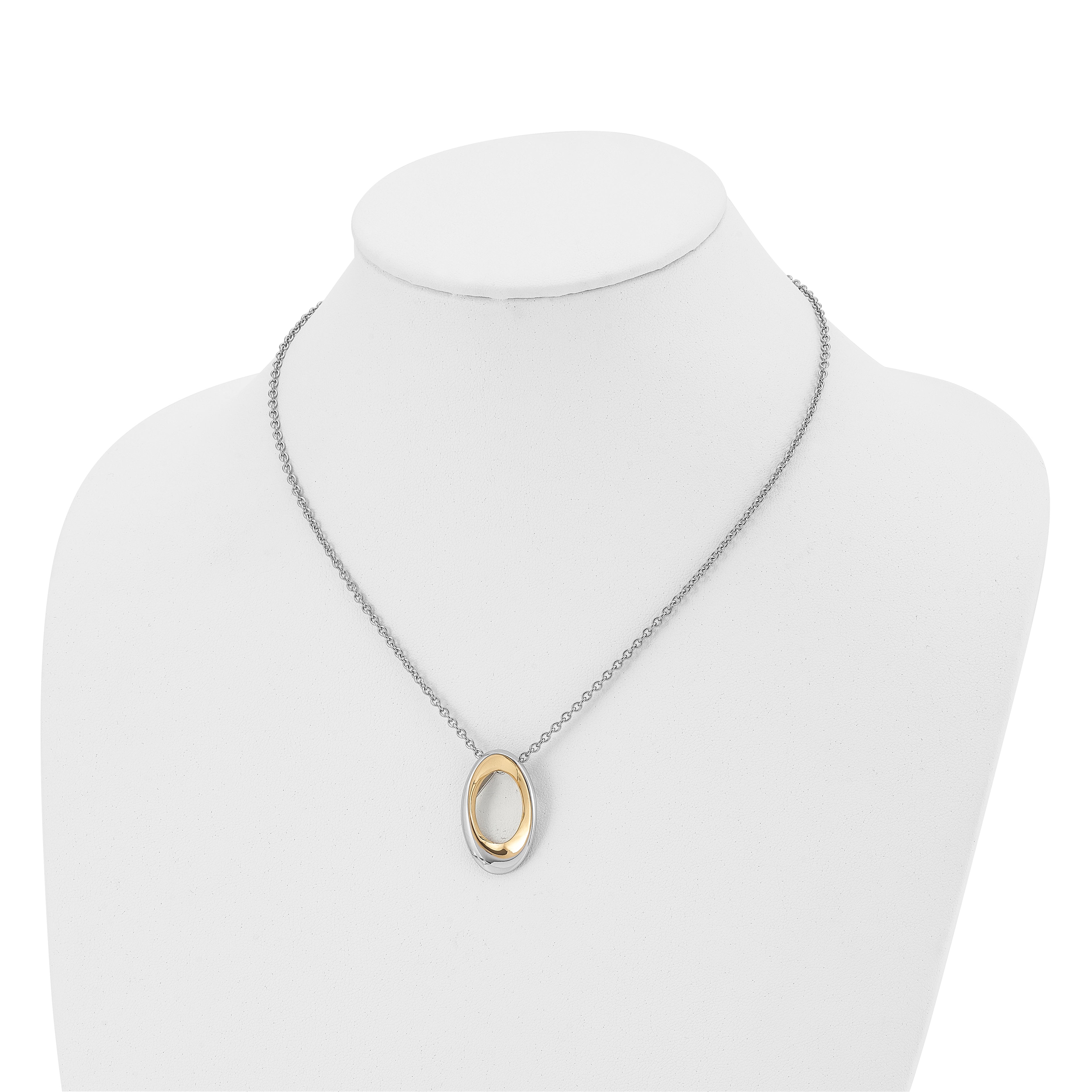Yellow Gold-Tone Oval Link Necklace in Stainless Steel, 18"