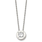 Chisel Stainless Steel Polished CZ April Birthstone Circle Pendant on a 20 inch Multi-Link Chain Necklace