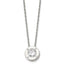 Chisel Stainless Steel Polished CZ April Birthstone Circle Pendant on a 20 inch Multi-Link Chain Necklace