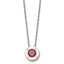 Chisel Stainless Steel Polished CZ January Birthstone Circle Pendant on a 20 inch Multi-Link Chain Necklace