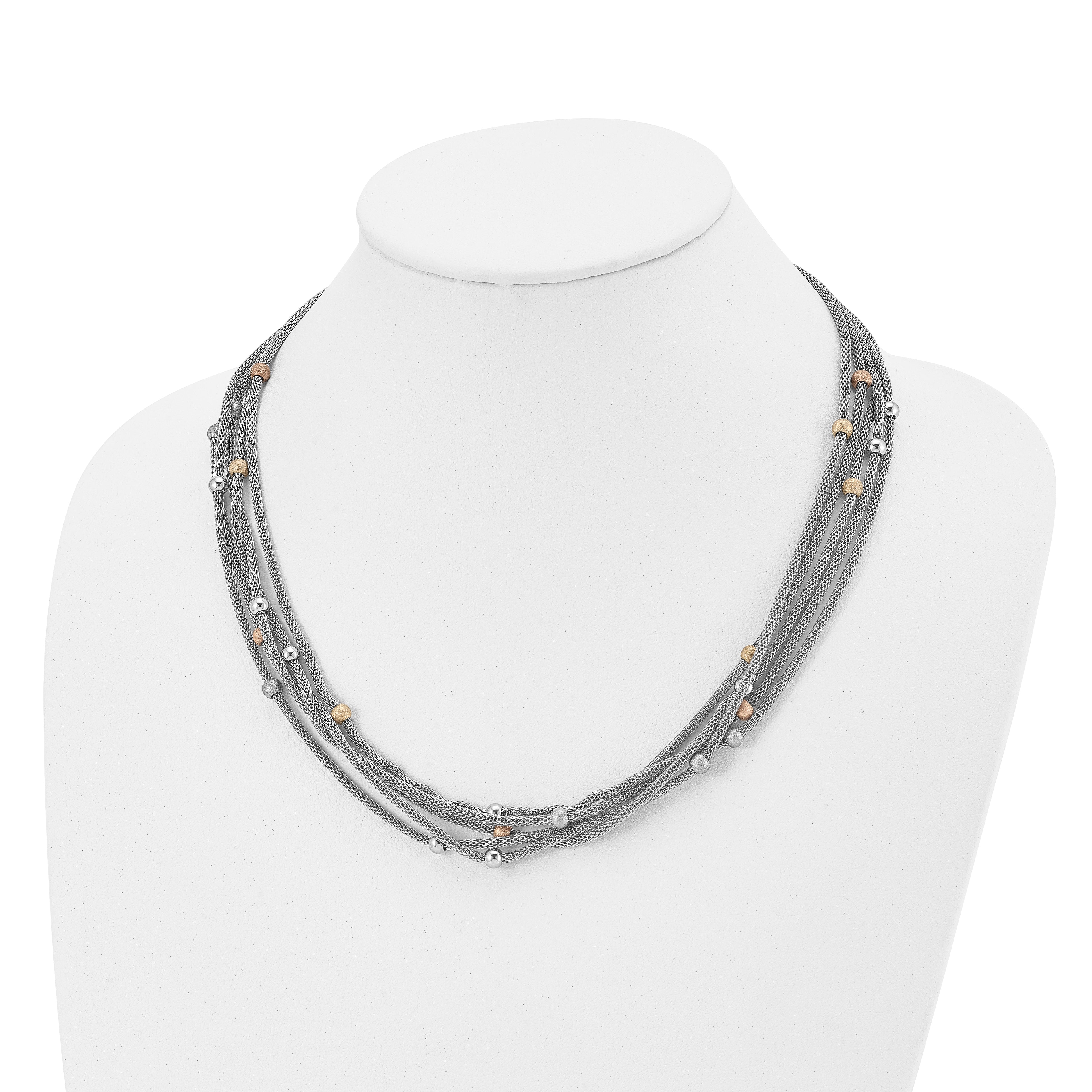 Two-Tone Mesh Necklace in Stainless Steel