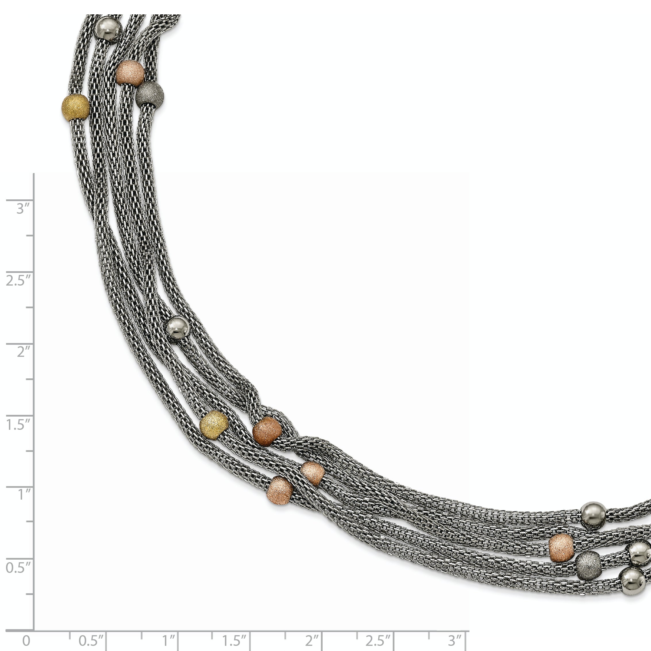 Two-Tone Mesh Necklace in Stainless Steel