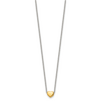 Chisel Stainless Steel Polished Yellow IP-plated Heart on a 16 inch Cable Chain Necklace