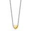 Chisel Stainless Steel Polished Yellow IP-plated Heart on a 16 inch Cable Chain Necklace