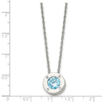 Chisel Stainless Steel Polished CZ December Birthstone Circle Pendant on a 20 inch Multi-Link Chain Necklace