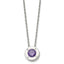 Chisel Stainless Steel Polished CZ February Birthstone Circle Pendant on a 20 inch Multi-Link Chain Necklace