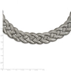 Braided Mesh Necklace in Stainless Steel, 16in