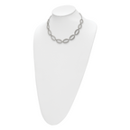 Laser-Cut Polished Necklace in Stainless Steel, 17in
